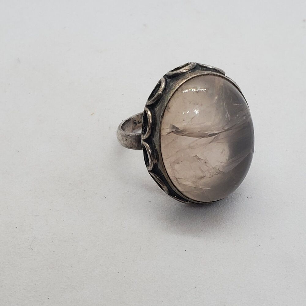 Sterling Silver Size 8.5 Quartz Ring 925